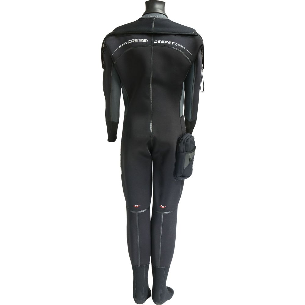 Cressi Desert Lady drysuit in black, showing the heavy-duty dry zipper