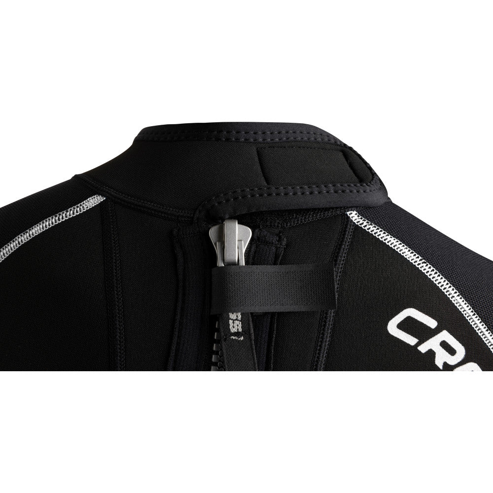 Front view of Cressi Balam 5mm lady wetsuit in black and grey for women divers.