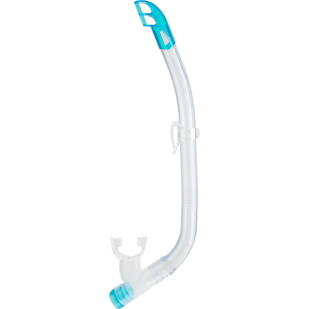 Angled silicone mouthpiece of the Cressi Top Snorkel