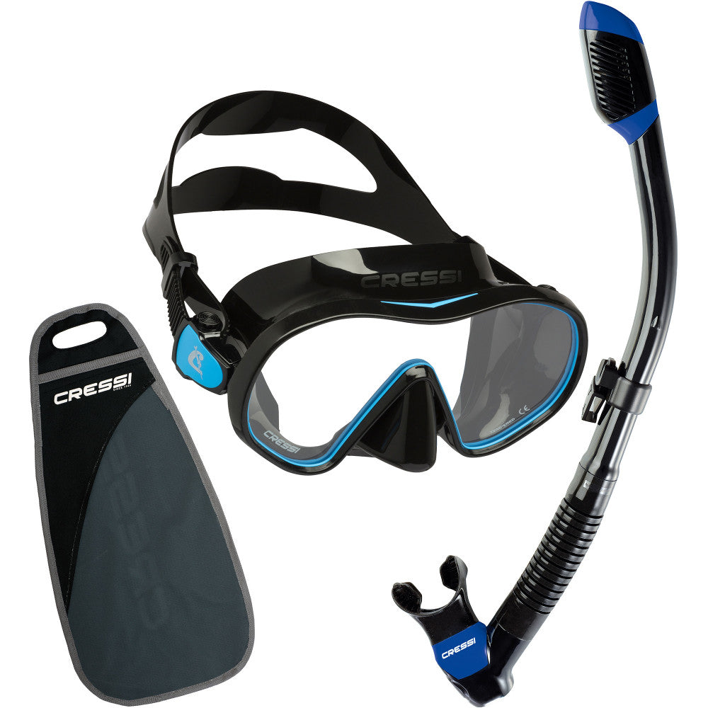 High-clarity diving mask and snorkel combo by Cressi