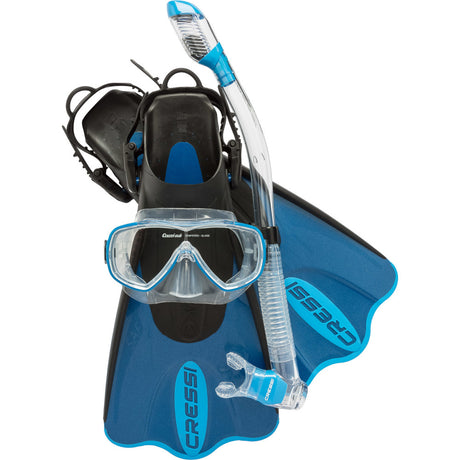 Cressi Palau SAF snorkeling set with fins, mask, and snorkel