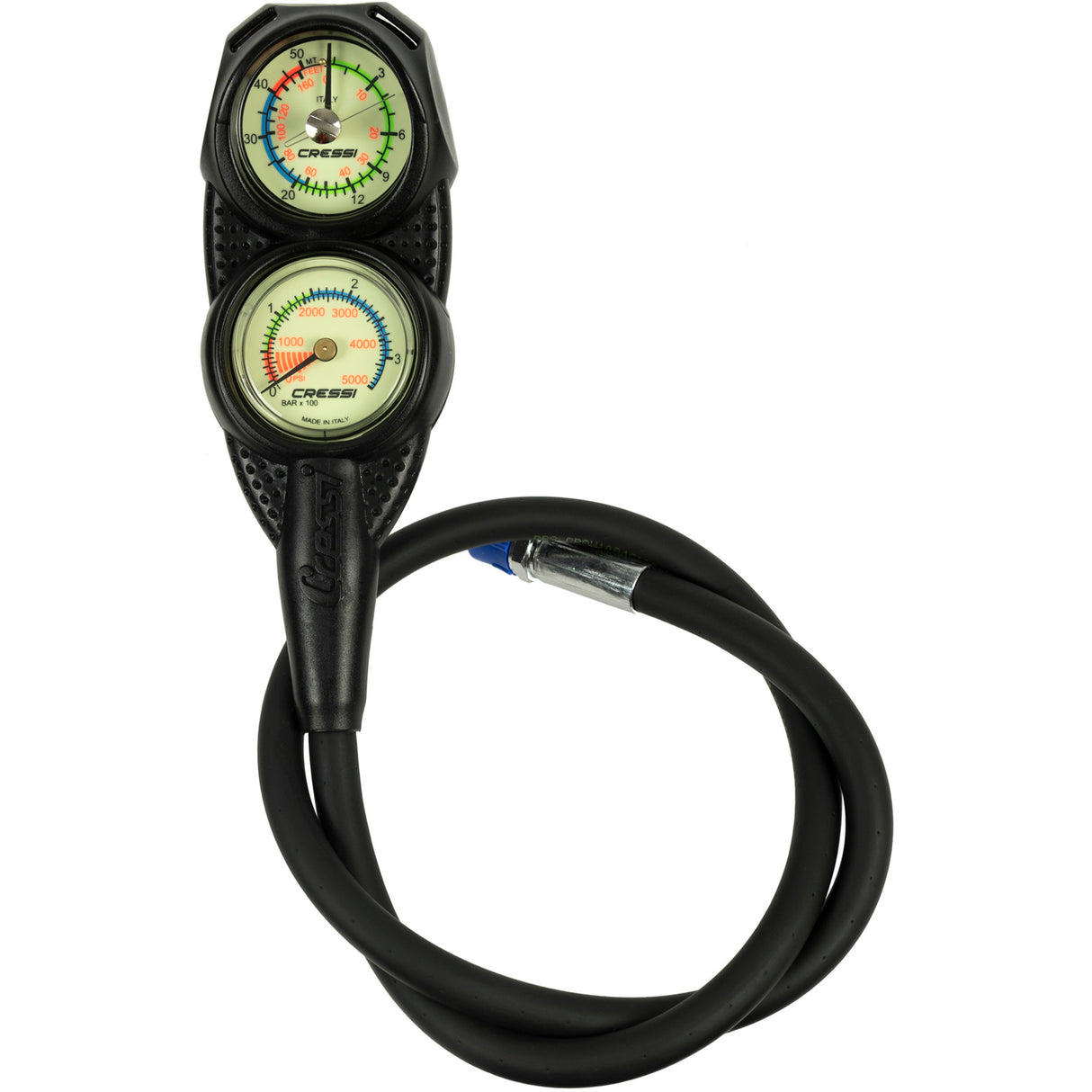 Cressi DP2 console with analog pressure and depth gauges