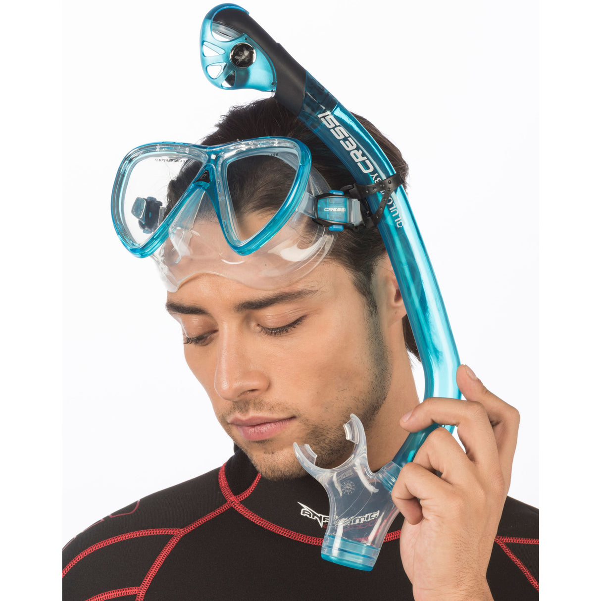 Cressi snorkel set with dry snorkel technology