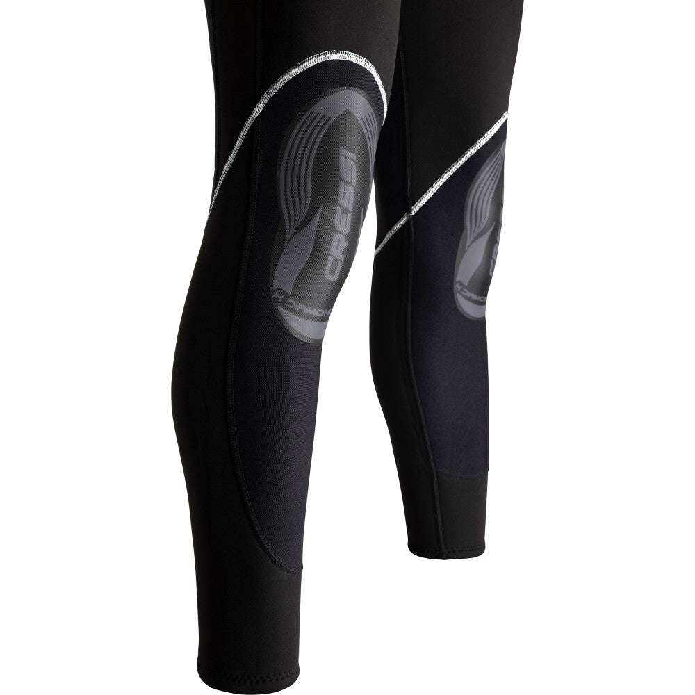 Black compression leggings with gray accents on a white background