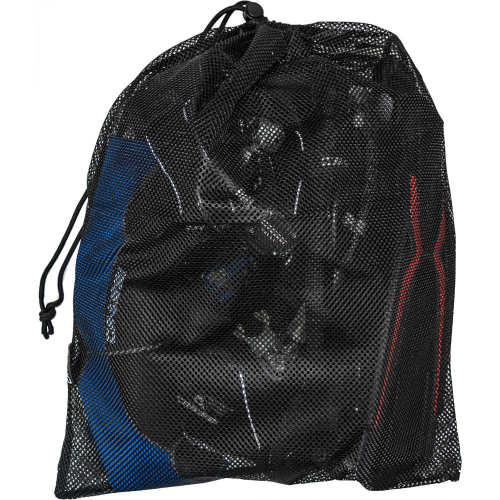 Water-draining scuba mesh bag