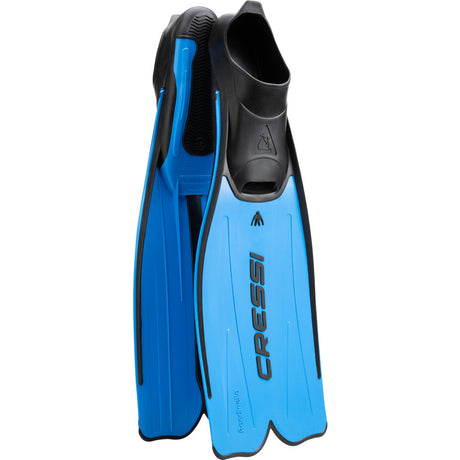 Cressi Rondinella fins in blue with full foot pocket for travel and snorkeling