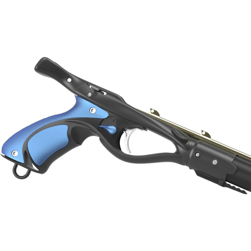 Reinforced reel speargun for professional spearfishers