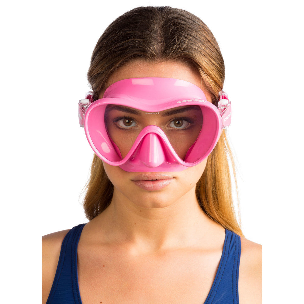 Cressi F1 frameless snorkeling mask in black silicone