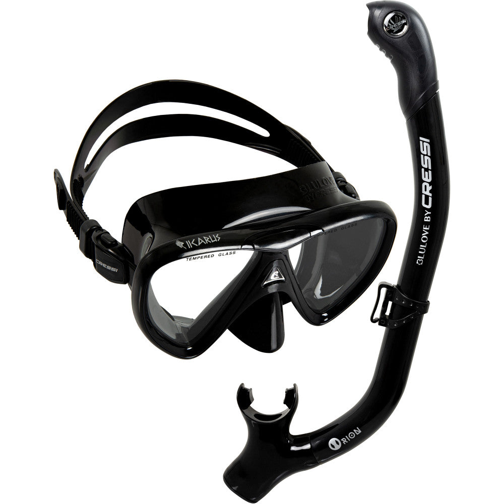 Ikarus mask single lens snorkel set