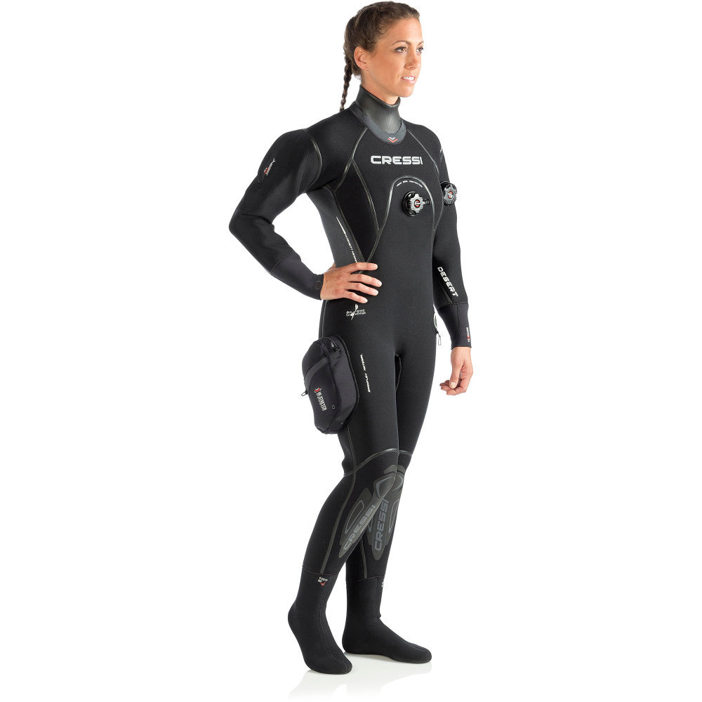 Comfort-fit 7–4mm neoprene drysuit with Ultraspan and Liquid Seal