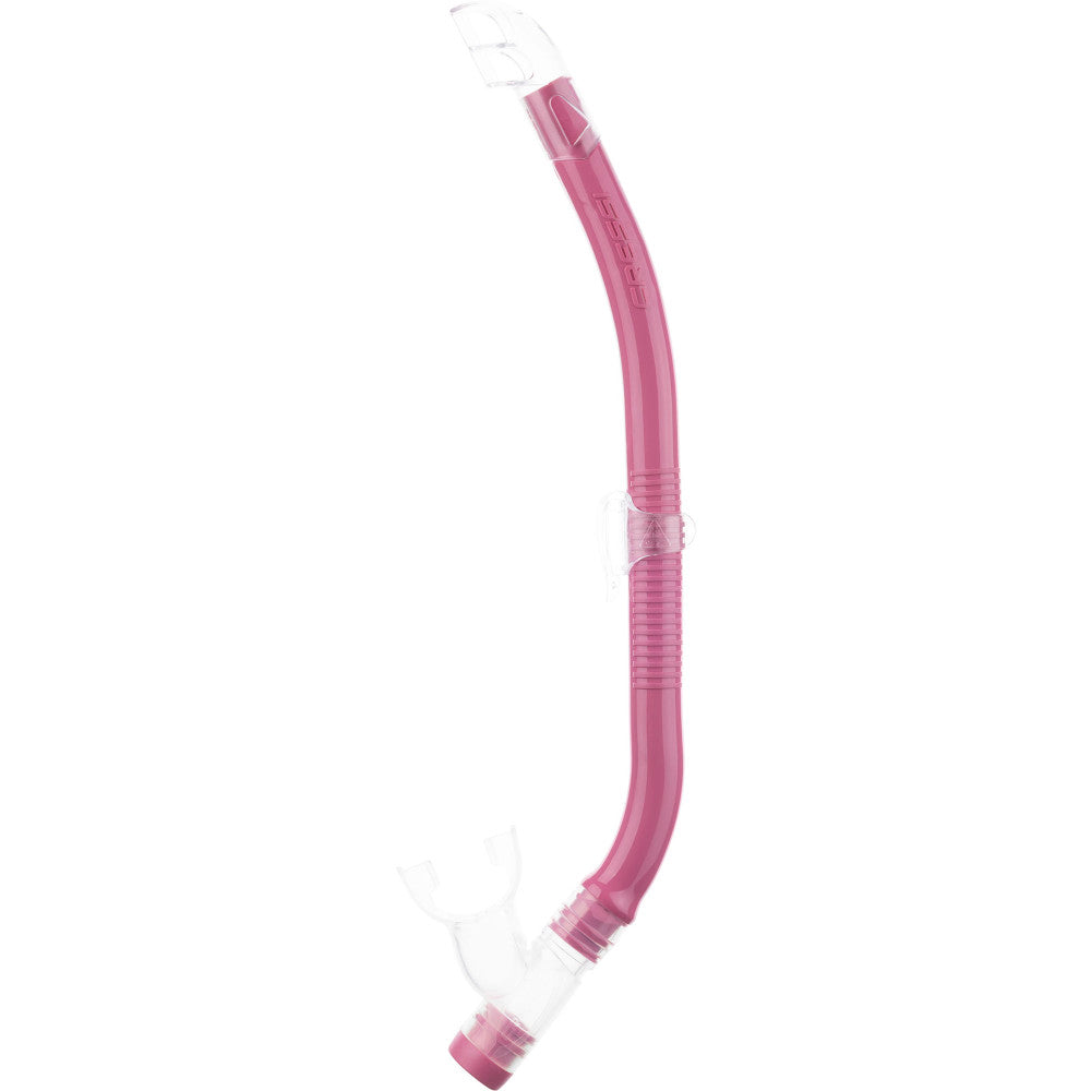 Cressi Top Snorkel in pink with splash guard and flexible tube