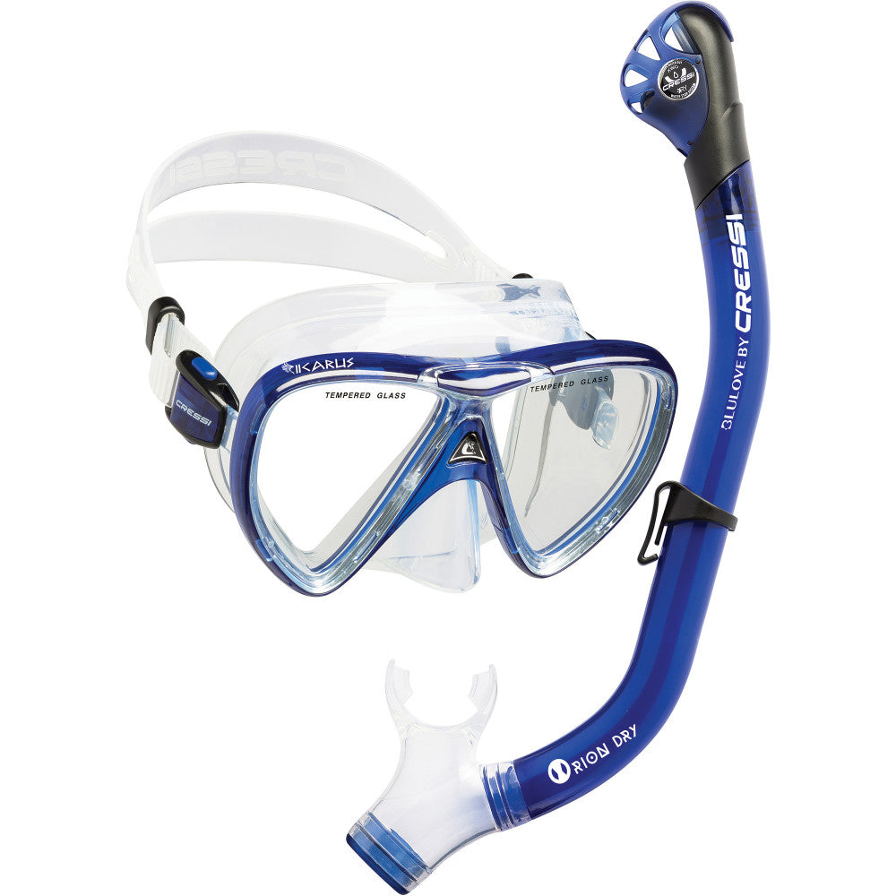 Cressi Ikarus Orion dry snorkel combo
