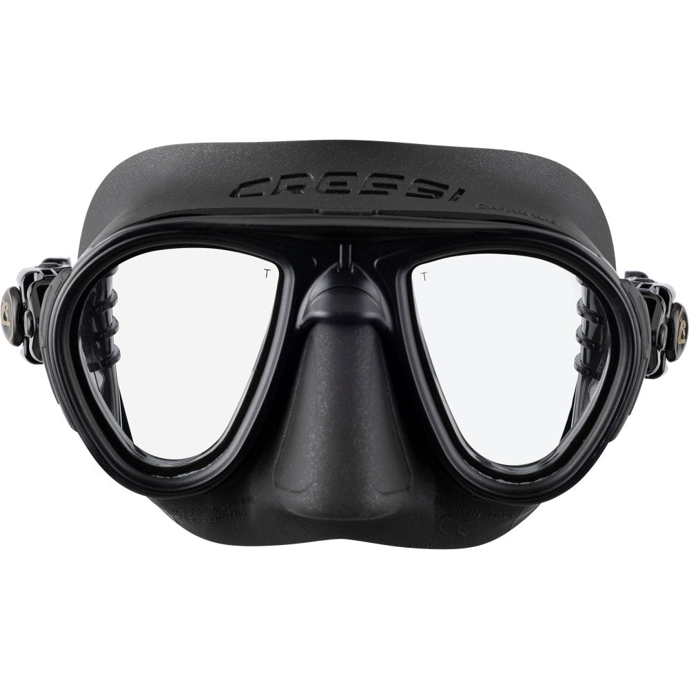 Cressi Calibro low-profile diving mask black silicone skirt