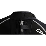 Front view of Cressi Balam 5mm lady wetsuit in black and grey for women divers.
