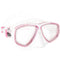 Pink and clear diving mask on a white background