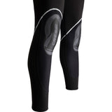 Black compression leggings with gray accents on a white background