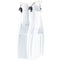 White apron with multiple pockets and clips on a white background