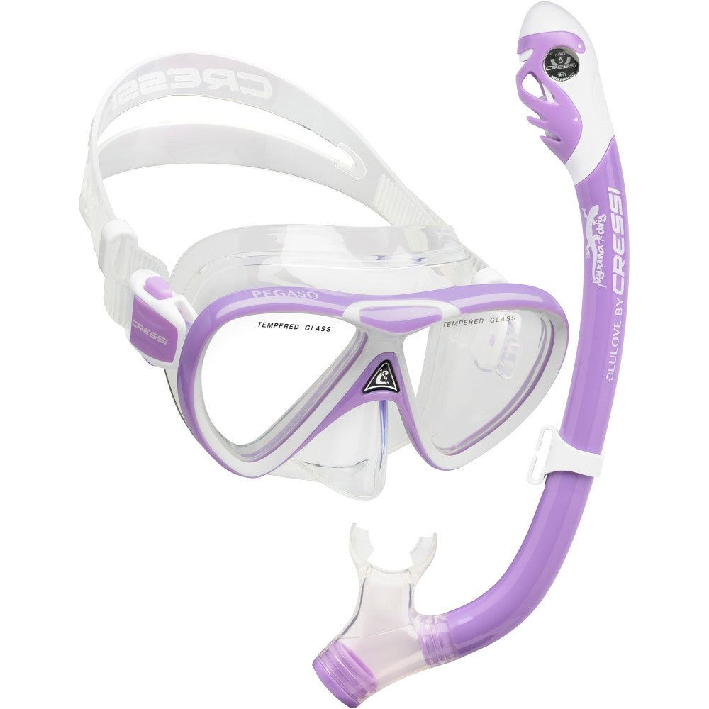 Cressi Pegaso Iguana Dry | Kids Snorkel Set – Cressi 1946