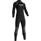 Front view of Cressi Balam 5mm lady wetsuit in black and grey for women divers.